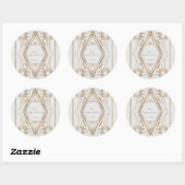 Glamour Goud en Witte Great Gatsby Bruiloft Ronde Sticker (Vel)