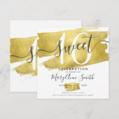 Glamour Goud Folie Verf Sweet 16 Verjaardag Kaart (Voorkant / Achterkant)