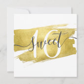 Glamour Goud Folie Verf Sweet 16 Verjaardag Kaart (Achterkant)