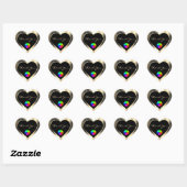 Glamour Goud Glitter Kader Bedankt met Logo Hart Sticker (Vel)