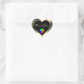 Glamour Goud Glitter Kader Bedankt met Logo Hart Sticker (Tas)