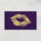 Glamour Goud Glitter Kus Leer Visitekaartje (Voorkant)