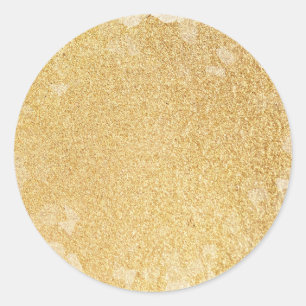Glamour Goud Glitter Modern Elegante Lege Sjabloon Ronde Sticker