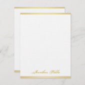 Glamour Goud Hand Script Eenvoudige Sjabloon Linne (Voorkant / Achterkant)