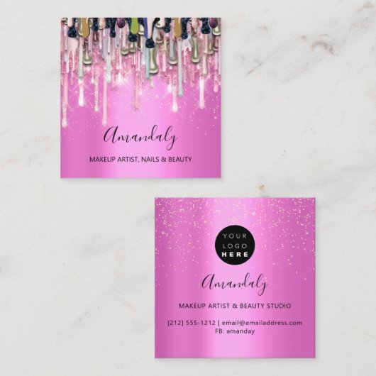 Glamour Goud: Kaart die schittert Vierkante Visitekaartje (Voorkant / Achterkant)