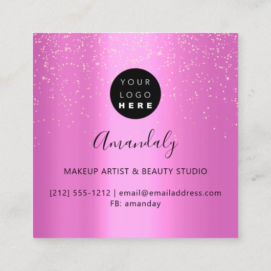 Glamour Goud: Kaart die schittert Vierkante Visitekaartje (Achterkant)