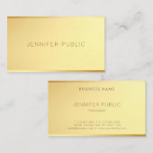 Glamour Goud Modern Elegant Minimalistische Sjablo Visitekaartje (Voorkant / Achterkant)