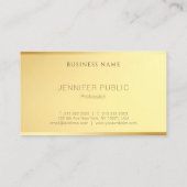 Glamour Goud Modern Elegant Minimalistische Sjablo Visitekaartje (Achterkant)