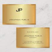 Glamour Goud Modern Elegant Sjabloon Luxe Visitekaartje (Voorkant / Achterkant)