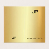 Glamour Goud Modern Monogram Professioneel Elegant Visitekaartje (Buitenkant ongevouwen)