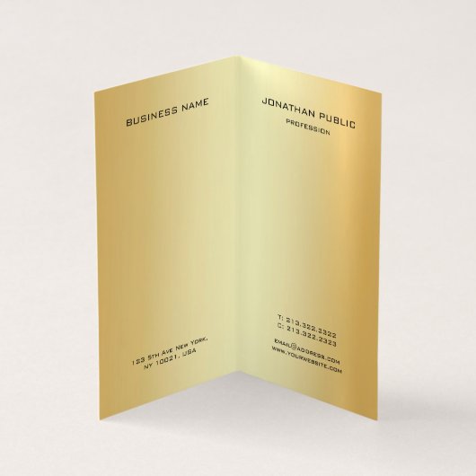 Glamour Goud Modern Monogram Professioneel Elegant Visitekaartje (Binnen)