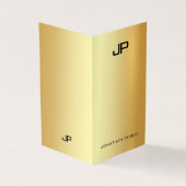 Glamour Goud Modern Monogram Professioneel Elegant Visitekaartje (Buitenkant)