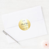 Glamour Goud Sjabloon Bedankt Hand Schrift Ronde Sticker (Envelop)