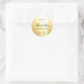 Glamour Goud Sjabloon Dank U Hand Schrift Ronde Sticker (Tas)