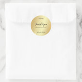 Glamour Goud Sjabloon Dank U Hand Schrift Tekst Ronde Sticker (Tas)