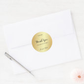 Glamour Goud Sjabloon Dank U Hand Schrift Tekst Ronde Sticker (Envelop)