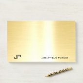 Glamour Goud Sjabloon Modern Elegant Eenvoudig Post-it® Notes (Op bureau)