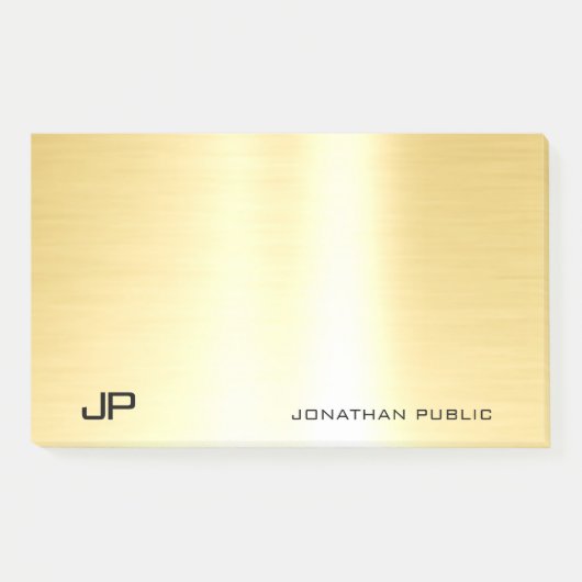 Glamour Goud Sjabloon Modern Elegant Eenvoudig Post-it® Notes (Voorkant)