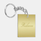 Glamour gouden achtergrond Aangepaste sjabloonnaam Sleutelhanger (Voorkant Links)