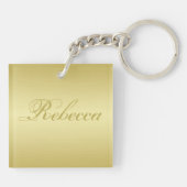 Glamour gouden achtergrond Aangepaste sjabloonnaam Sleutelhanger (Achterkant)