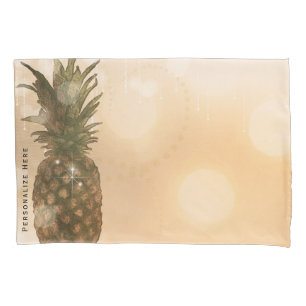 Glamour Gouden Ananas Elegante Tropische Glans Kussensloop