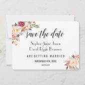 Glamour Gouden Blush Roze Bloem Foto Save The Date (Achterkant)