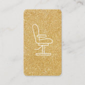 Glamour Gouden Glitter Stylist Stoel Visitekaartje (Voorkant)