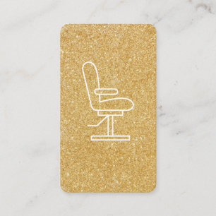 Glamour Gouden Glitter Stylist Stoel Visitekaartje