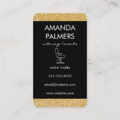 Glamour Gouden Glitter Stylist Stoel Visitekaartje (Achterkant)