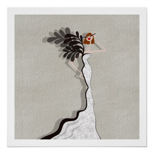 Glamour Haute Couture Mode Illustratie Kaart Perfect Poster (Voorkant)