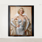 Glamour Hollywood Blonde Beauty Wandkleed (Voorkant)