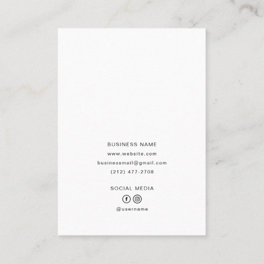 Glamour Hoops Custom Logo Chic Collectie Wit Contactkaartje (Achterkant)