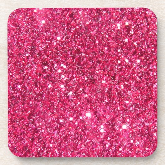 Glamour Hot Pink Glitter Print Drankjes Onderzetter (Voorkant)