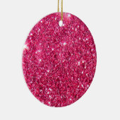 Glamour Hot Pink Glitter Print Keramisch Ornament (Rechts)