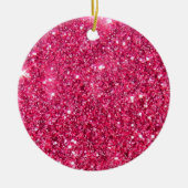 Glamour Hot Pink Glitter Print Keramisch Ornament (Voorkant)