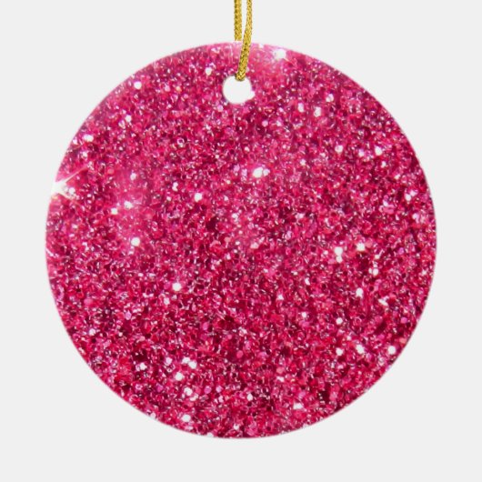 Glamour Hot Pink Glitter Print Keramisch Ornament (Voorkant)