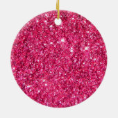 Glamour Hot Pink Glitter Print Keramisch Ornament (Achterkant)