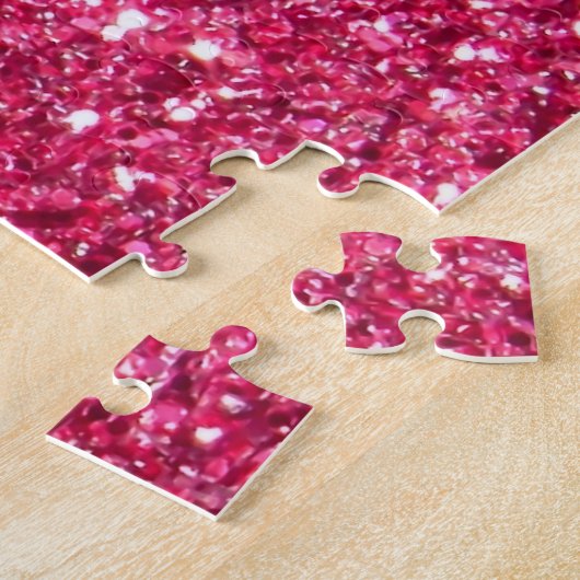 Glamour Hot Pink Glitter Print Legpuzzel (Zijkant)