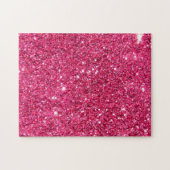 Glamour Hot Pink Glitter Print Legpuzzel (Horizontaal)