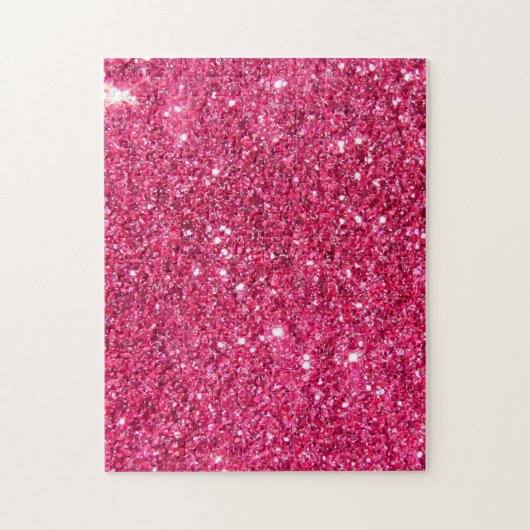 Glamour Hot Pink Glitter Print Legpuzzel (Verticaal)