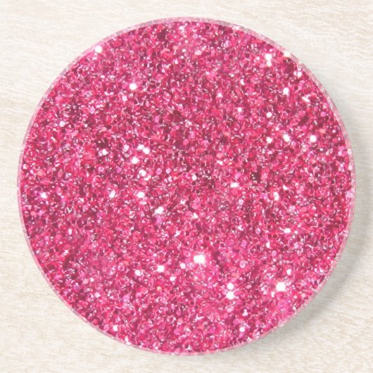 Glamour Hot Pink Glitter Print Zandsteen Onderzetter (Voorkant)