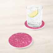 Glamour Hot Pink Glitter Print Zandsteen Onderzetter (Zijkant)
