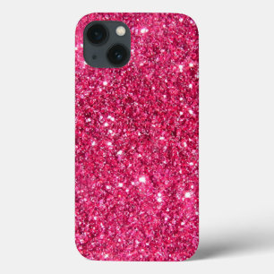 Glamour Hot Roze Glitterprint iPhone 13 Hoesje
