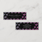 Glamour Hot Roze Paarse Glitter Kussen Mini Visitekaartje (Voorkant / Achterkant)