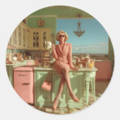  glamour in de keuken ronde sticker (Voorkant)
