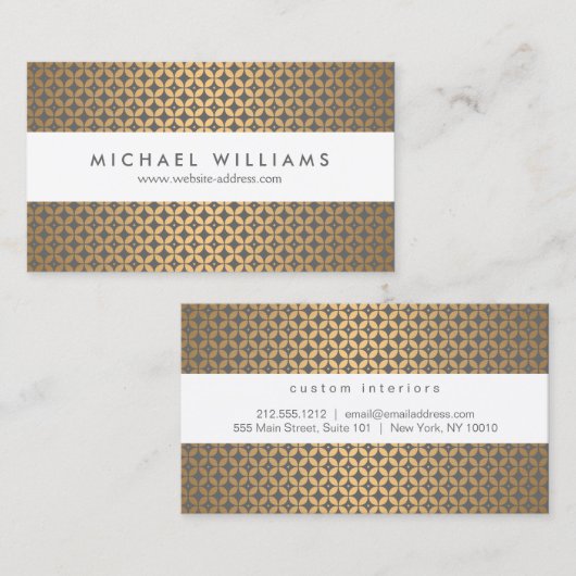  Glamour in Goud en Grijs Designer Visitekaartje (Voorkant / Achterkant)