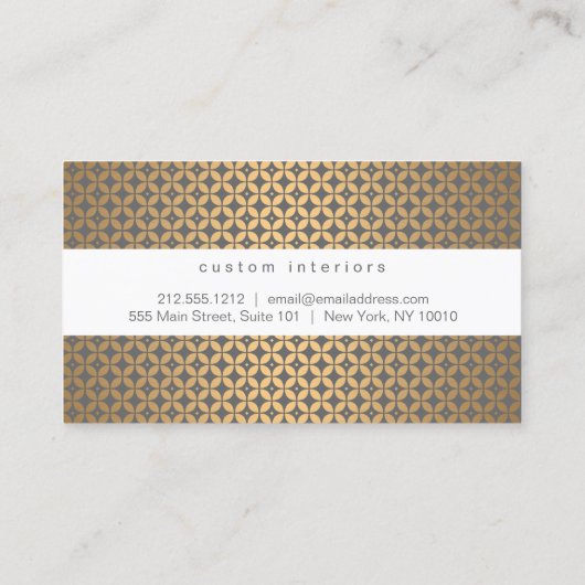  Glamour in Goud en Grijs Designer Visitekaartje (Achterkant)