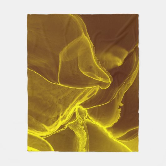 Glamour Ink Fluid. Bruin edeleffect. Marmer F Fleece Deken (Voorkant)