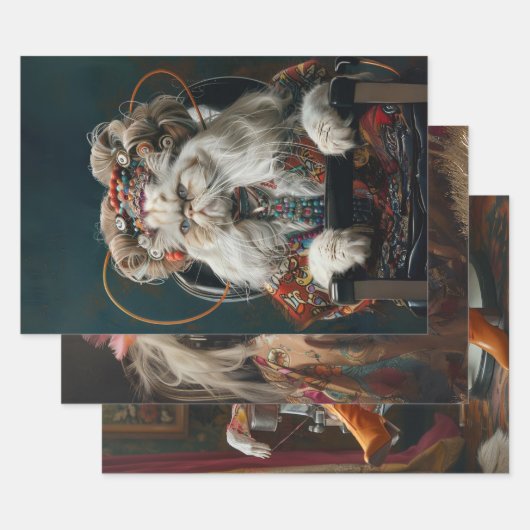 Glamour Katten bij Salon Decoupage Inpakpapier Vel (Set)