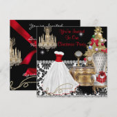 GLAMOUR KERSTUITNODIGINGEN KAART (Voorkant / Achterkant)